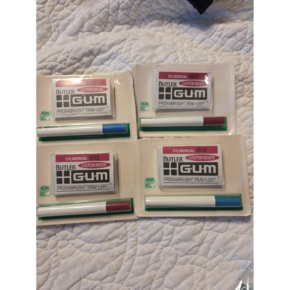 Vintage (4) Butler GUM Proxabrush Trav-Ler  1612  Cylindrical New Sealed